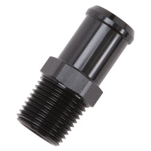 Load image into Gallery viewer, Edelbrock Hose End Straight 1/2In NPT to 3/4In Barb Black Anodize - Installation View