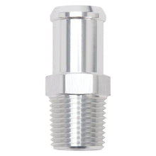 Load image into Gallery viewer, Edelbrock Hose End Straight 1/2In NPT to 3/4In Barb Clear Anodize - Main Product View