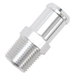 Load image into Gallery viewer, Edelbrock Hose End Straight 1/2In NPT to 3/4In Barb Clear Anodize - Side View