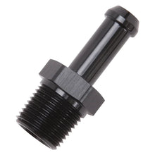 Load image into Gallery viewer, Edelbrock Hose End Straight 3/8In NPT to 3/8In Barb Black Anodize - Installation View
