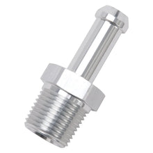 Load image into Gallery viewer, Edelbrock Hose End Straight 3/8In NPT to 3/8In Barb Clear Anodize - Installation View
