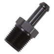 Load image into Gallery viewer, Edelbrock Hose Fittings Straight 1/2In NPT to 3/8In Barb Black Anodize - Main Product View