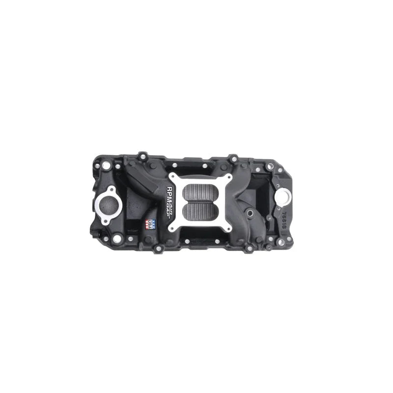 Edelbrock Intake Manifold Nascar Edition RPM Air-Gap for Big-Block Chevy 396-502 w/ Oval Ports - Side View