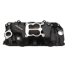 Load image into Gallery viewer, Edelbrock Intake Manifold Perf BBC 2-0 Black - Side View