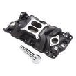 Load image into Gallery viewer, Edelbrock Intake Manifold Perf Eps SBC w/ Oil Fill Tube and Breather Black - Main Product View