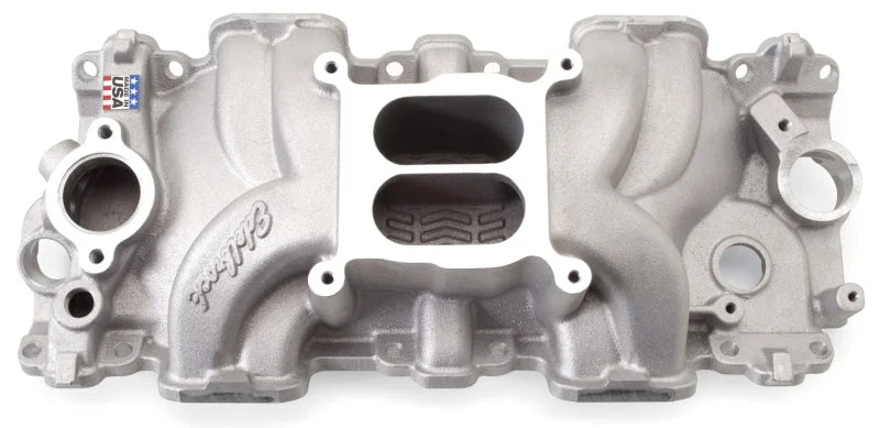 Edelbrock Intake Manifold Single Quad Perf RPM Chevrolet 348/409 Inwin Big Block Small Port - Side View