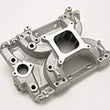 Load image into Gallery viewer, Edelbrock Intake Manifold Victor Series EFI Pontiac Polished Finish - Back View