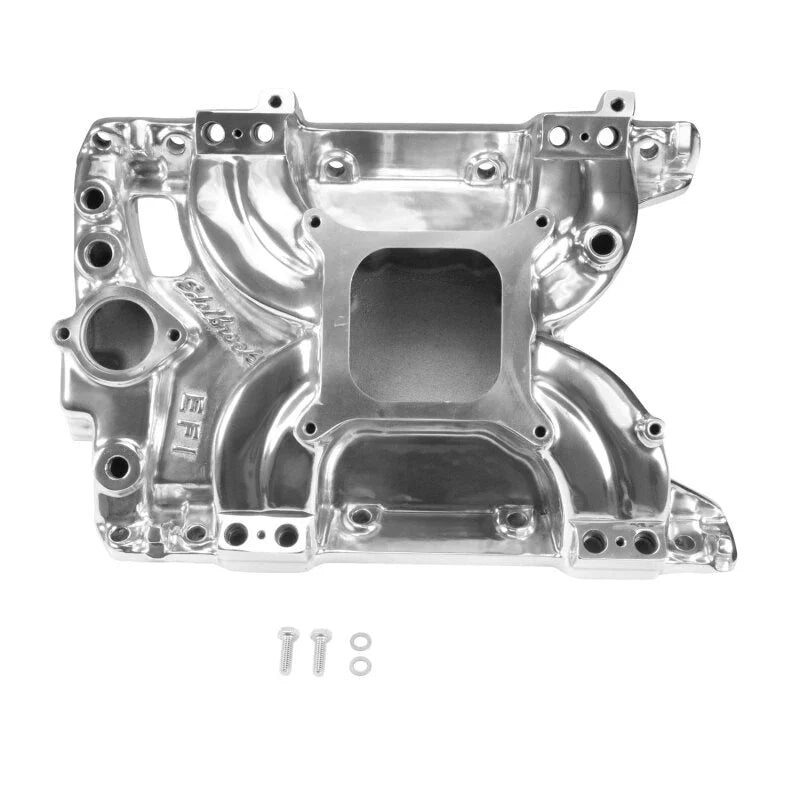 Edelbrock Intake Manifold Victor Series EFI Pontiac Polished Finish - Installation View