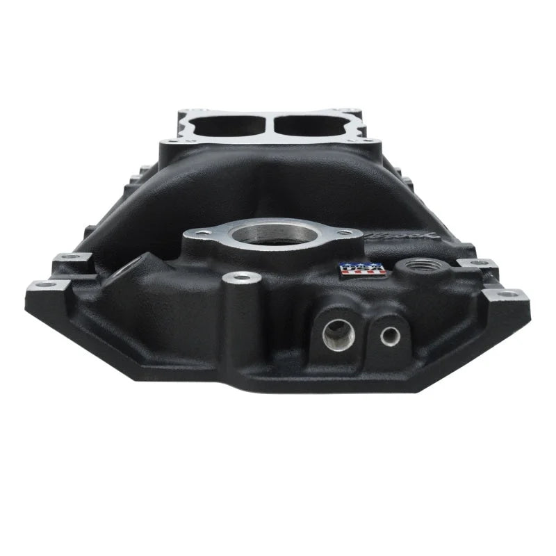 Edelbrock Intake SBC Performer Vortec Black - Back View