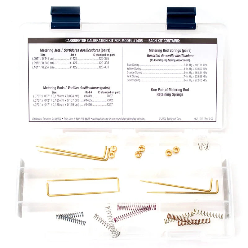 Edelbrock Jet / Rod Kit for 1406 - Back View