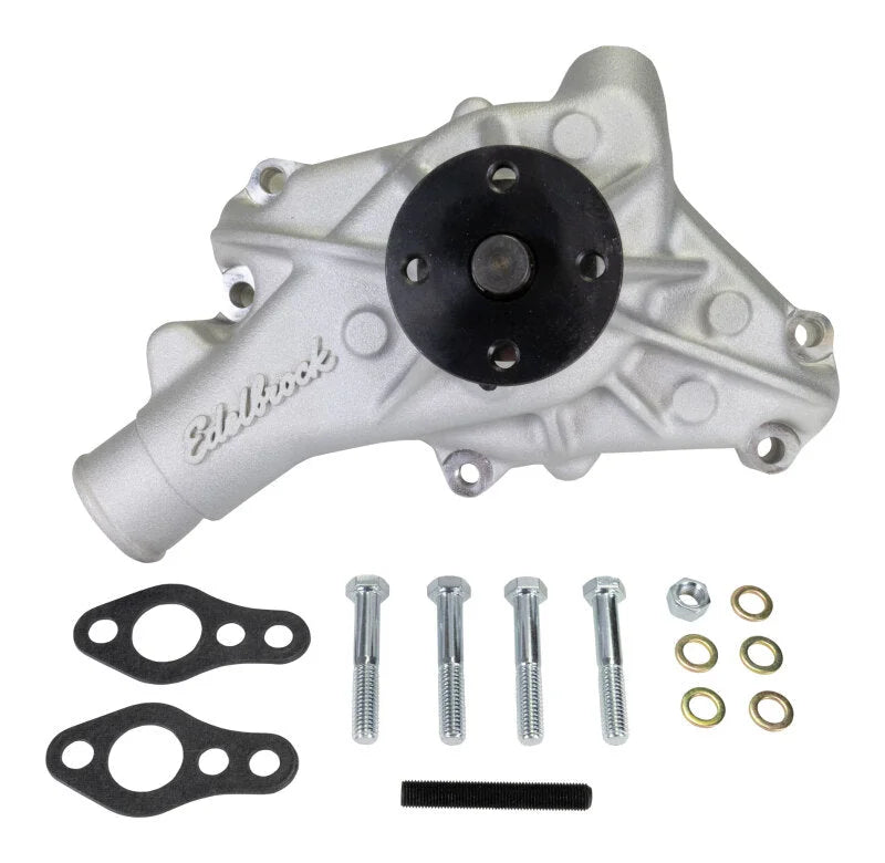 Edelbrock Long Water Pump For Small-Block Chevy, Reverse Rotation, Satin Finish - Main Product View