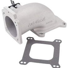 Load image into Gallery viewer, Edelbrock Low Profile Intake Elbow 90mm Throttle Body to Square-Bore Flange As-Cast Finish - Side View