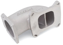 Load image into Gallery viewer, Edelbrock Low Profile Intake Elbow 90mm Throttle Body to Square-Bore Flange As-Cast Finish - Installation View