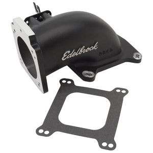 Edelbrock Low Profile Intake Elbow 90mm Throttle Body to Square-Bore Flange Black Finish - Main Product View