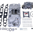 Load image into Gallery viewer, Edelbrock Manifold And Carb Kit Performer Big Block Chevrolet Oval Port Natural Finish