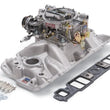 Load image into Gallery viewer, Edelbrock Manifold And Carb Kit Performer Eps Small Block Chevrolet 1957-1986 Natural Finish - Back View
