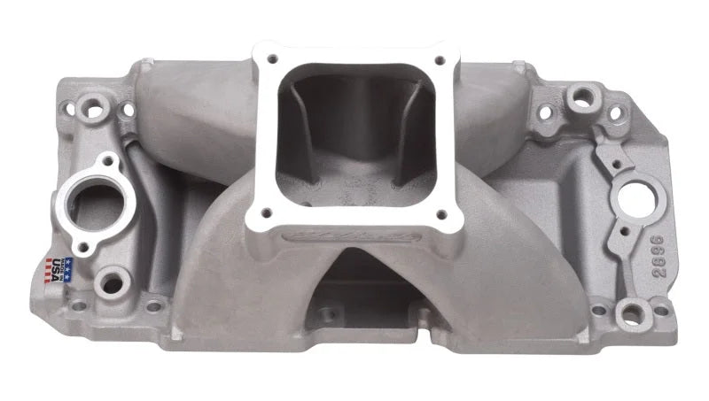 Edelbrock Manifold BBC Short Deck Super Victor 565 Conventional Rect Port Heads - Main Product View