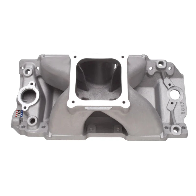 Edelbrock Manifold BBC Super Victor 632 Tall Deck Conventional Rect Port Heads - Main Product View