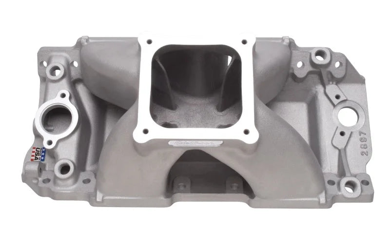 Edelbrock Manifold BBC Super Victor 632 Tall Deck Conventional Rect Port Heads - Side View