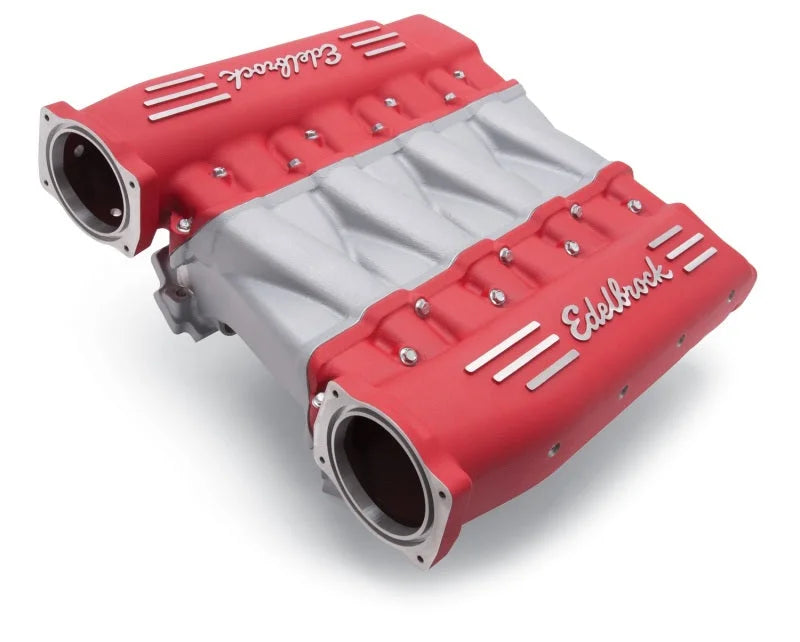 Edelbrock Manifold Chevy Ls LS3 Cross Ram w/ Red Plenums - Side View