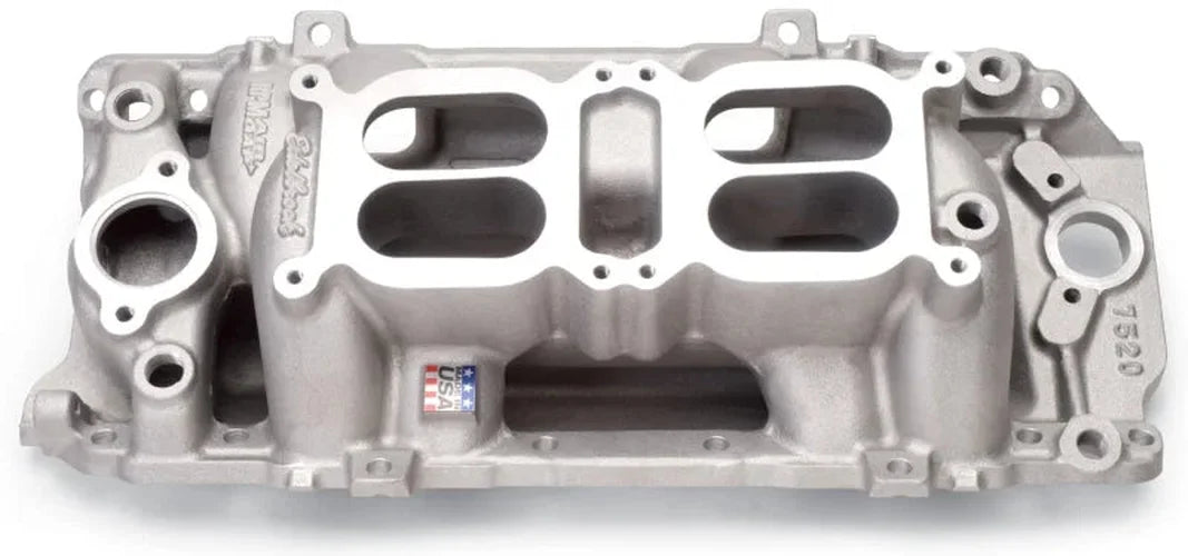 Edelbrock Manifold Dual Quad RPM Air Gap BB Chevy Oval Port - Side View