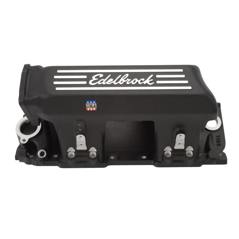 Edelbrock Manifold EFI Pro-Flo XT BB Chevy Rect Port Heads Black Powder Coated - Side View