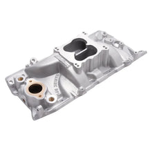 Load image into Gallery viewer, Edelbrock Manifold Marine RPM Chevy Big Block Oval Port w/ Brass - Side View