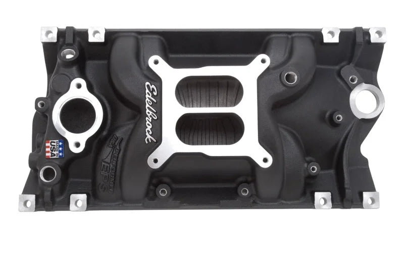 Edelbrock Manifold Performer Eps SB Chevy Vortec Black Finish - Main Product View