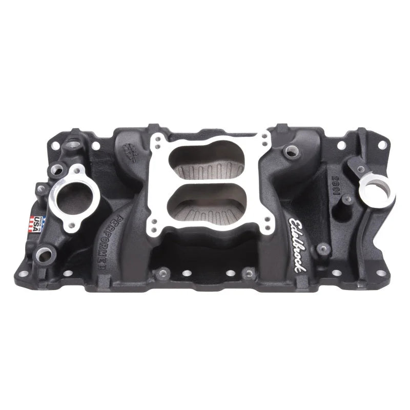 Edelbrock Manifold SBC Performer Air Gap Black - Main Product View