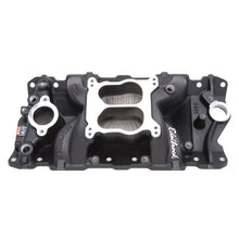 Load image into Gallery viewer, Edelbrock Manifold SBC Performer Air Gap Black - Main Product View