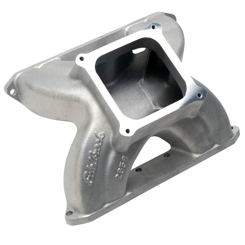 Edelbrock Manifold SBC Victor Spider Glidden 18 Deg Heads Dominator Flange - Back View
