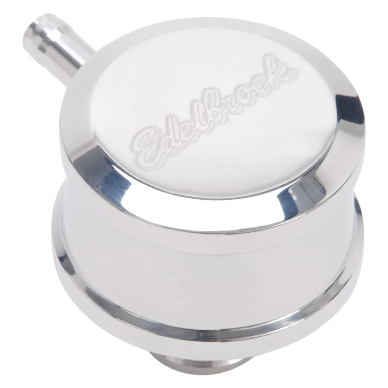 Edelbrock PCV for Valve Cover Aluminum Round Push In w/ 90-Degree Port Breather Look w/ Etched Logo - Additional View 5