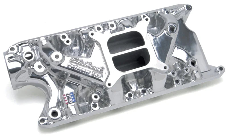 Edelbrock Perf 289 w/ O EGR Polished Manifold - Back View