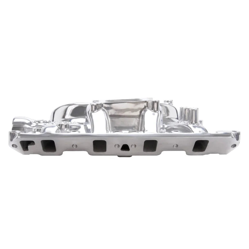 Edelbrock Perf RPM 351-W Polished Mani - Side View