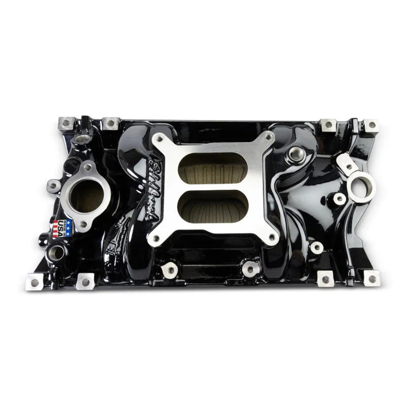 Edelbrock Performance EPS Manifold - Black Plasma Finish fits Chevy Vortec Sb - Back View