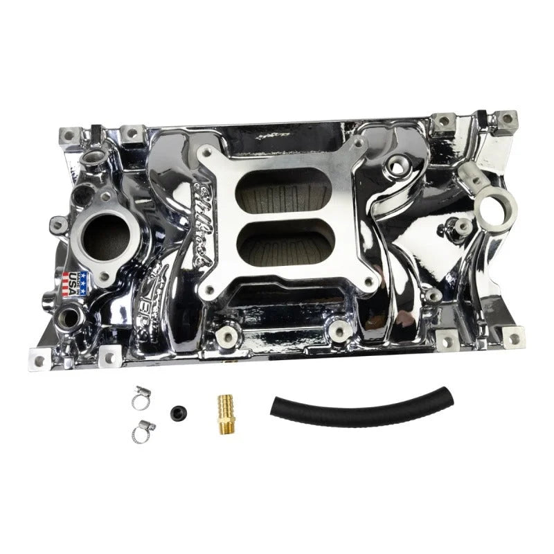 Edelbrock Performance EPS Manifold - Chrome Plasma Finish fits Chevy Vortec Sb - Installation View