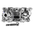 Load image into Gallery viewer, Edelbrock Performer EPS Intake Manifold w/ Oil Fill Tube - Chrome Plasma fits Chevy Sb - Installation View