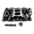 Load image into Gallery viewer, Edelbrock Performer EPS Manifold w/ Oil Fill Tube - Black Plasma fits Chevy Sb - Side View