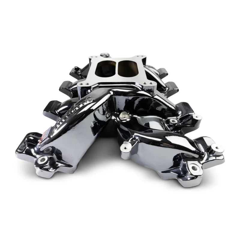 Edelbrock Performer RPM Intake Manifold Only - Black Plasma Finish fits Chevy LS1 - Back View