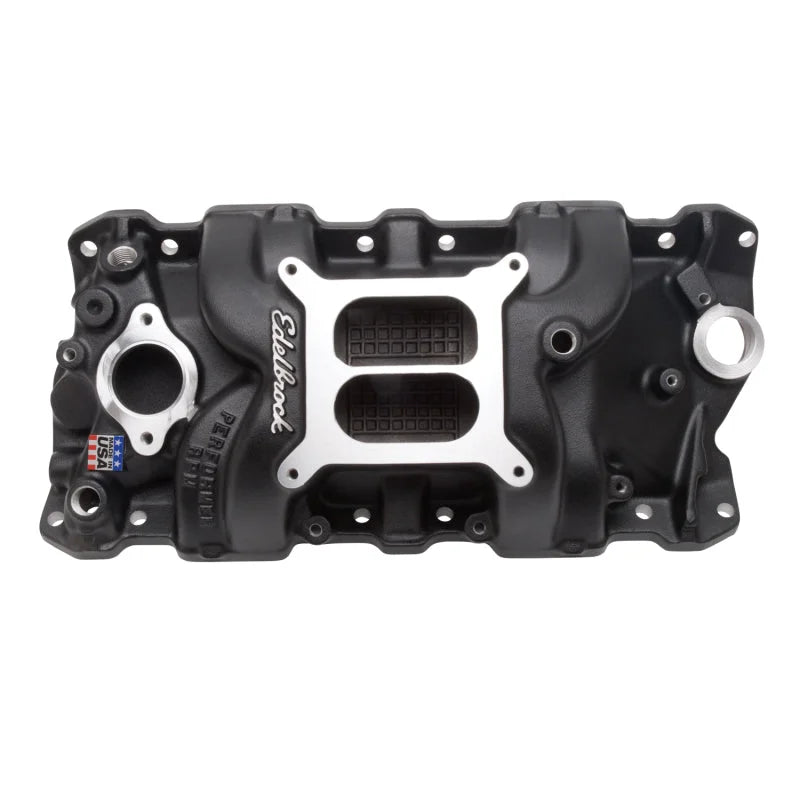 Edelbrock Performer RPM Manifold Black - Side View