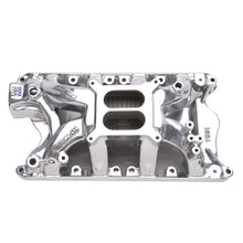 Load image into Gallery viewer, Edelbrock Polished Ford 351 RPM Air Gap Manifold - Side View