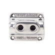 Load image into Gallery viewer, Edelbrock Polished Fuel Block Dual Carb - Side View