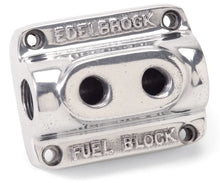 Load image into Gallery viewer, Edelbrock Polished Fuel Block Dual Carb - Installation View