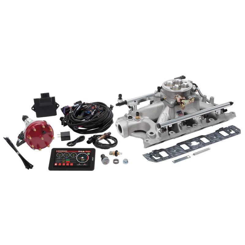 Edelbrock Pro Flo 4 EFI System Seq Port 625 Max HP 35lb/hr Satin Finish fits 1969-1997 Bricklin / Detomaso / Ford 351W and...