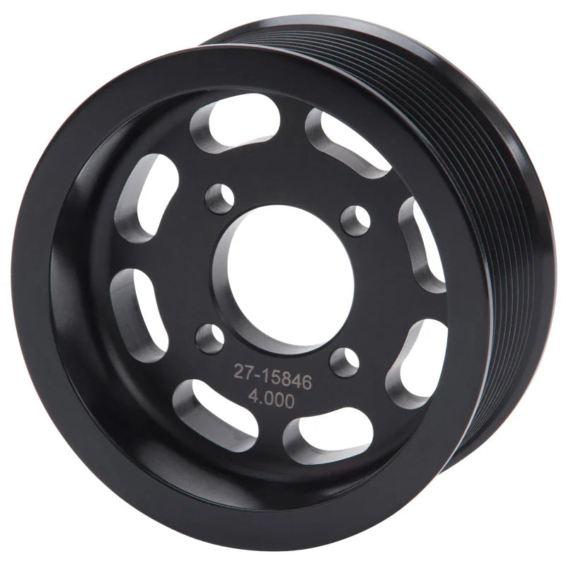 Edelbrock Pulley Supercharger Enforcer 10 Rib 4In Black - Main Product View