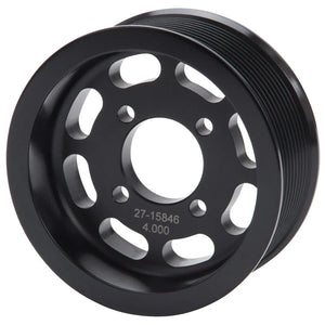 Edelbrock Pulley Supercharger Enforcer 10 Rib 4In Black - Main Product View