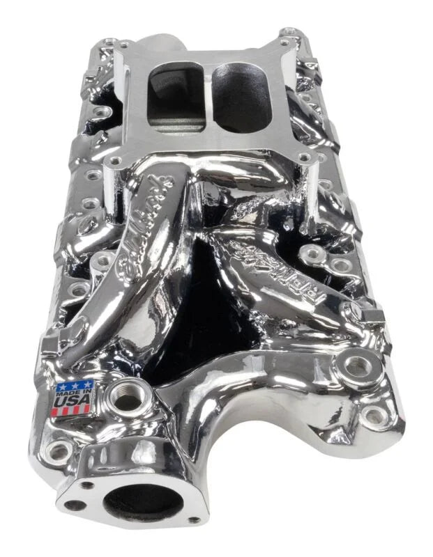 Edelbrock RPM Air-Gap Intake Manifold - Chrome Plasma Finish fits Ford Small-block 289 / 302 / 347 - Main Product View
