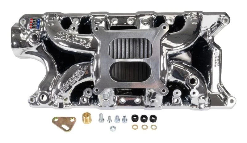 Edelbrock RPM Air-Gap Intake Manifold - Chrome Plasma Finish fits Ford Small-block 289 / 302 / 347 - Additional View 6