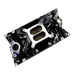 Load image into Gallery viewer, Edelbrock RPM Air-Gap Manifold - Black Plasma Finish fits Chevrolet / Vortec - Back View