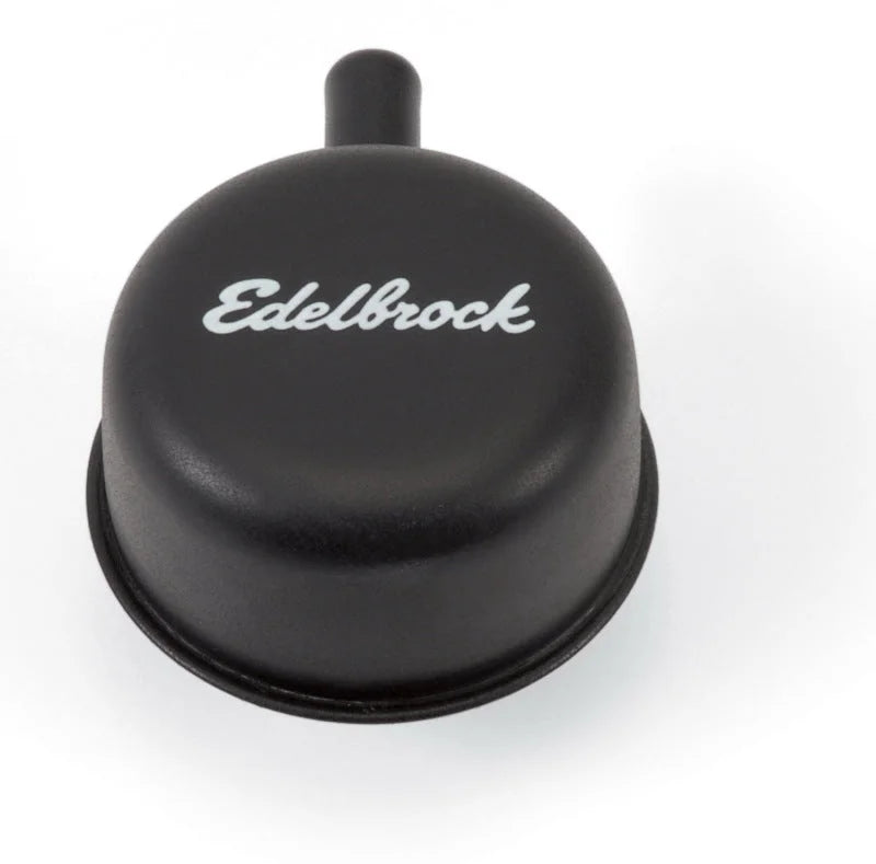 Edelbrock Round Cap w/ Nipple Black - Main Product View